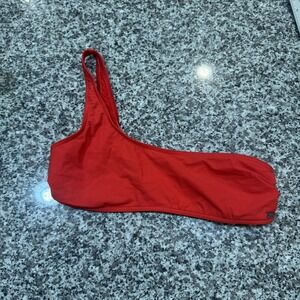 Banana Moon Bikini Top Womens 40 Red One Shoulder Swimwear Asymmetrical Swimsuit